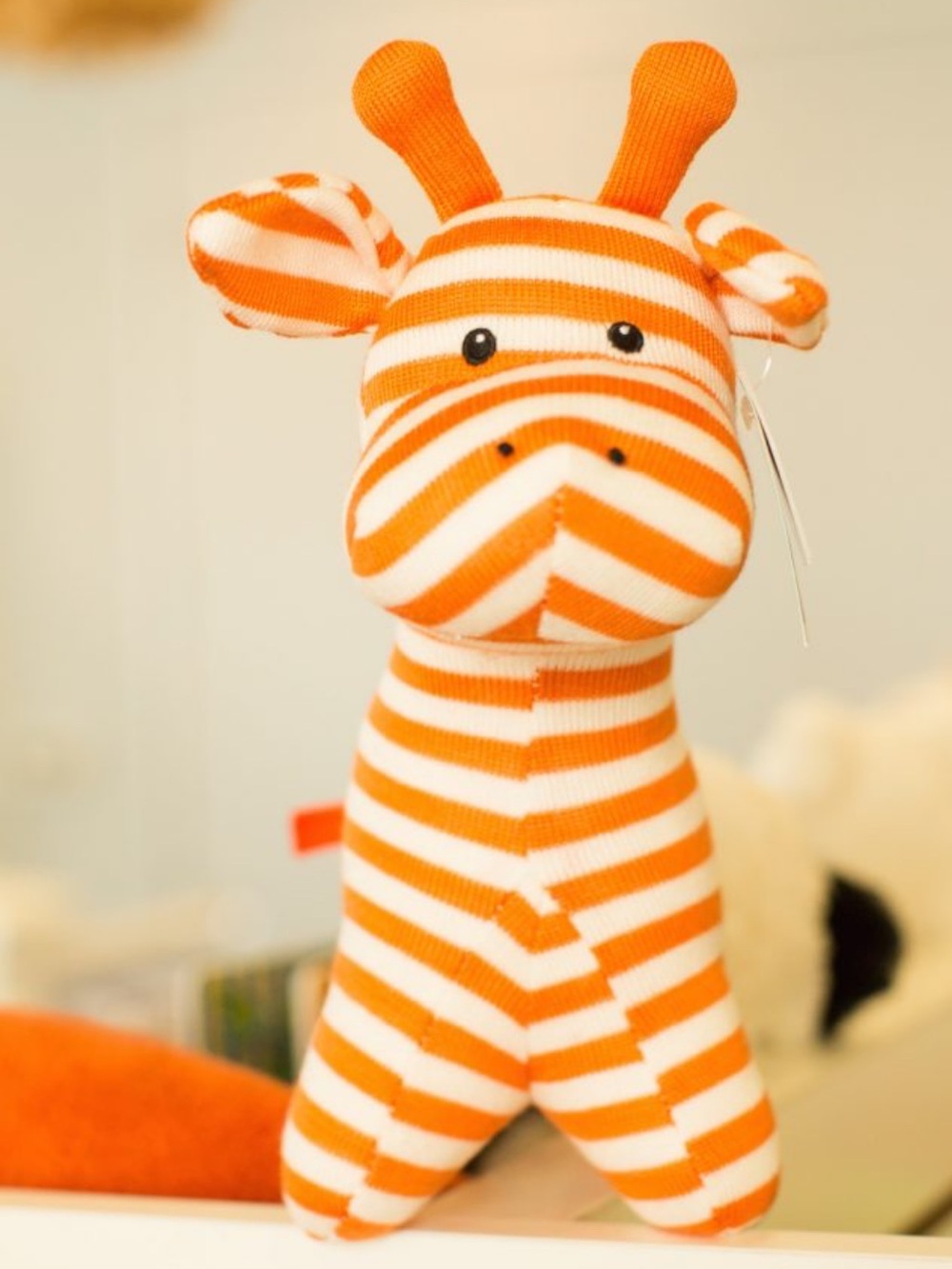 Jellycat Orange and White Striped Giraffe Rattle Plush Toy 🦒 🍊